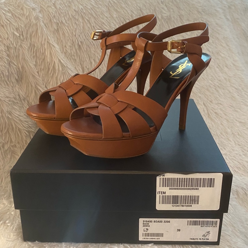 Brand new in box. St Laurent Tribute pumps. Size 39.